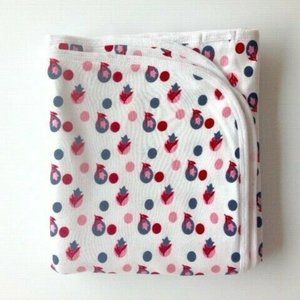 Huckleberry Lane Baby Cotton Wrap 100cm x 100cm White Pink Floral Pram Blanket